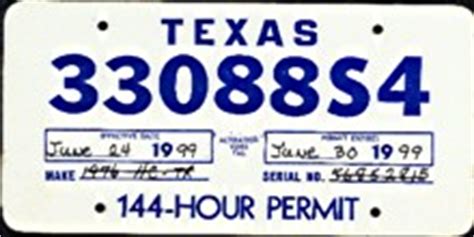 Texas 144 hour permit fees